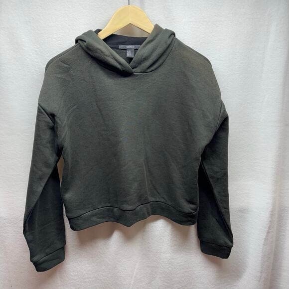 Forever 21 Tops - Forever 21 Olive Green Cropped Bow Tie Back Hoodie